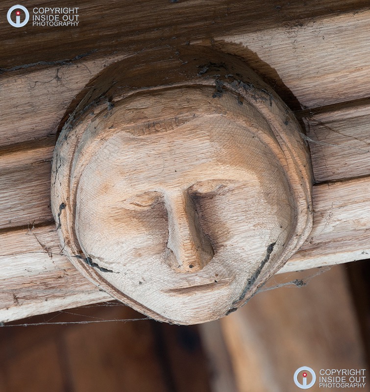 Ancient medieval stone and wood carving inside St John the Baptist, Tideswell